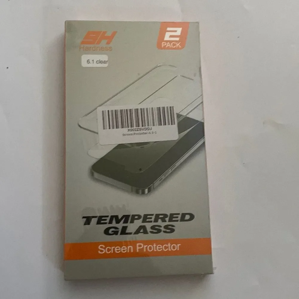 9H Hardness 6.1 clear tempered glass screen protector new 2 pack